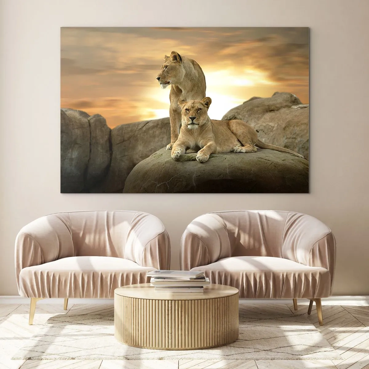 Tablou pe sticlă - Majestatea Regală - 70x50cm - Maiestate regală - Decorațiune modernă pentru perete pentru living și dormitor ARTTOR