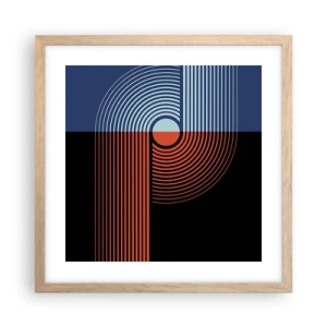 Poster în ramă de stejar deschis - Într-o îmbrăţişare geometrică - 40x40 cm