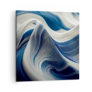 Tablou pe pânză - Fluiditate de albastru și alb - 50x50 cm