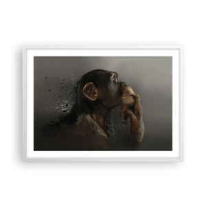Poster în ramă albă - Cu siguranță, gânditorul - 70x50 cm