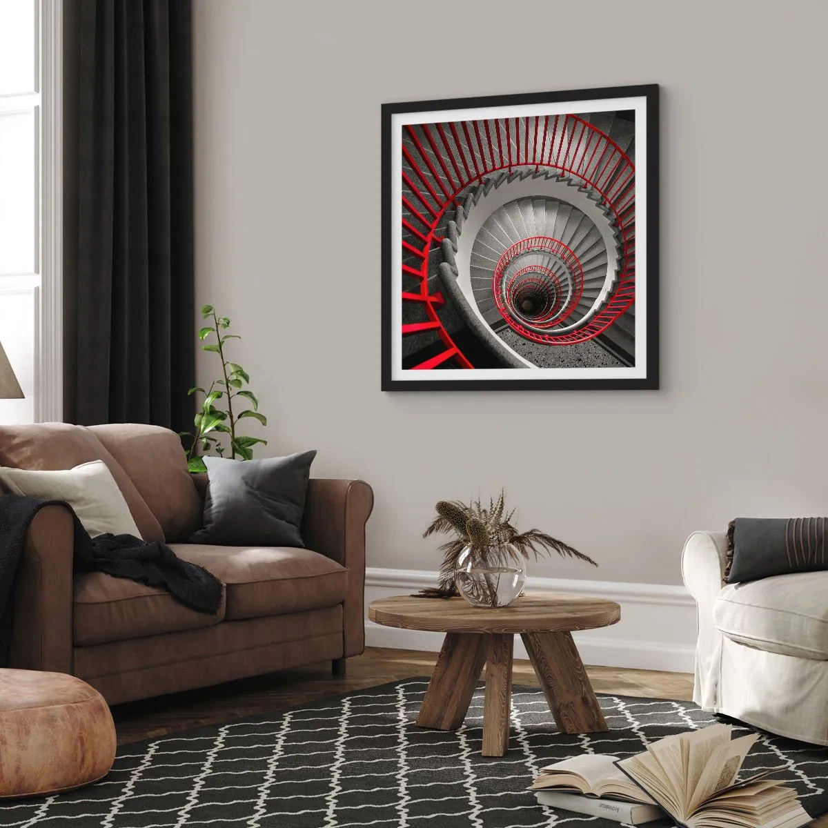 Poster în ramă neagră - Jocuri arhitecturale - 50x50 cm