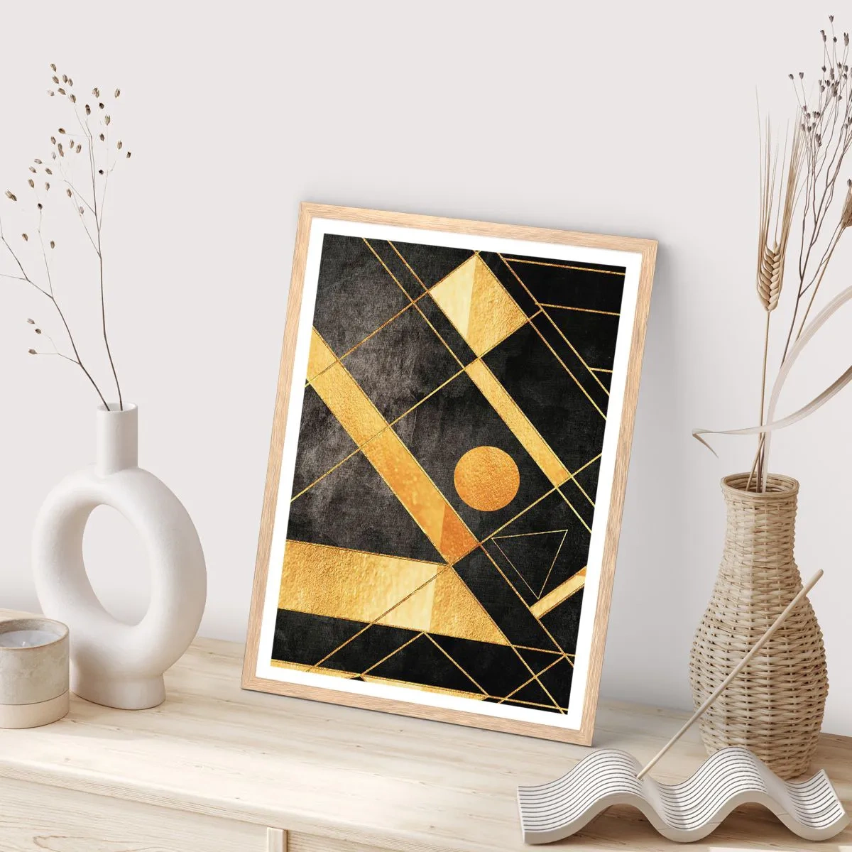 Poster în ramă de stejar deschis - Soarele deșertului - 61x91 cm