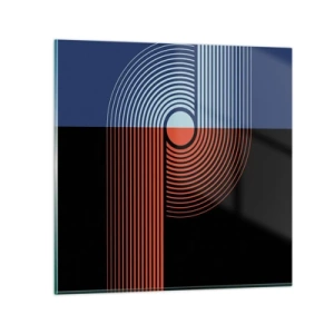 Tablou pe sticlă - Într-o îmbrăţişare geometrică - 40x40 cm