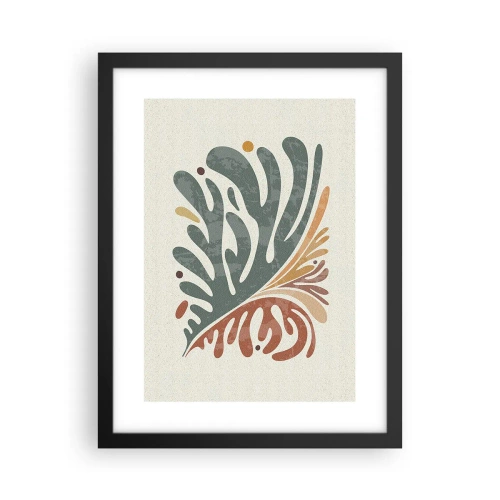Poster în ramă neagră - Frunză multicoloră - 30x40 cm