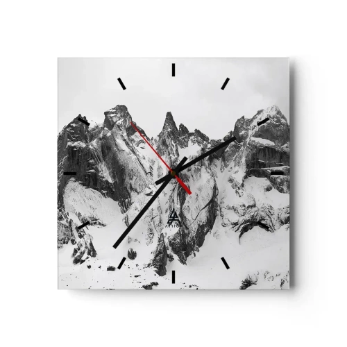 Ceas de perete - Ceas pe sticlă - Amenințarea crestei de granit - 30x30 cm