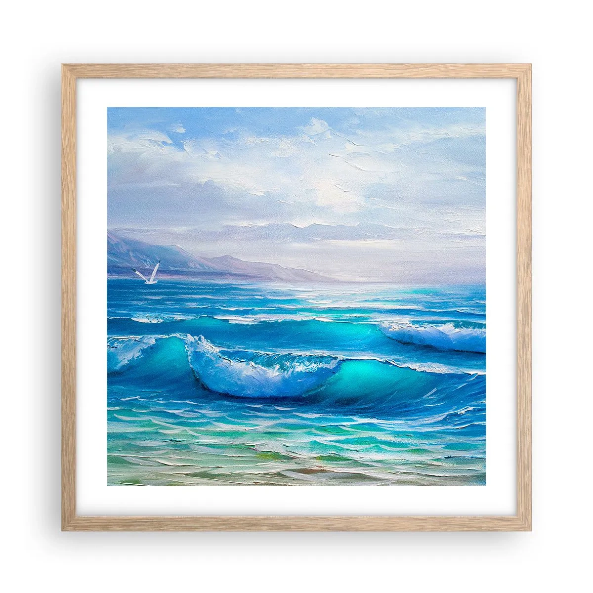 Poster în ramă de stejar deschis - Oferă alinare - 50x50 cm