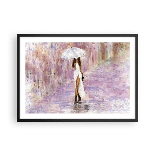 Poster în ramă neagră - În ploaia de liliac - 70x50 cm