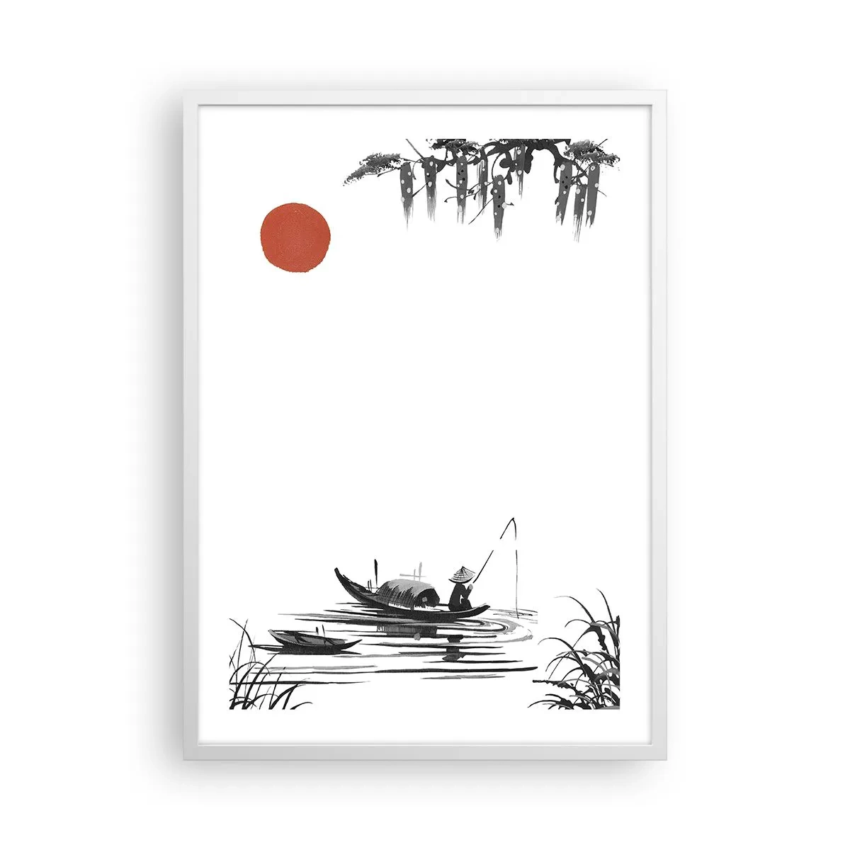 Poster în ramă albă - O după-amiază asiatică - 50x70 cm