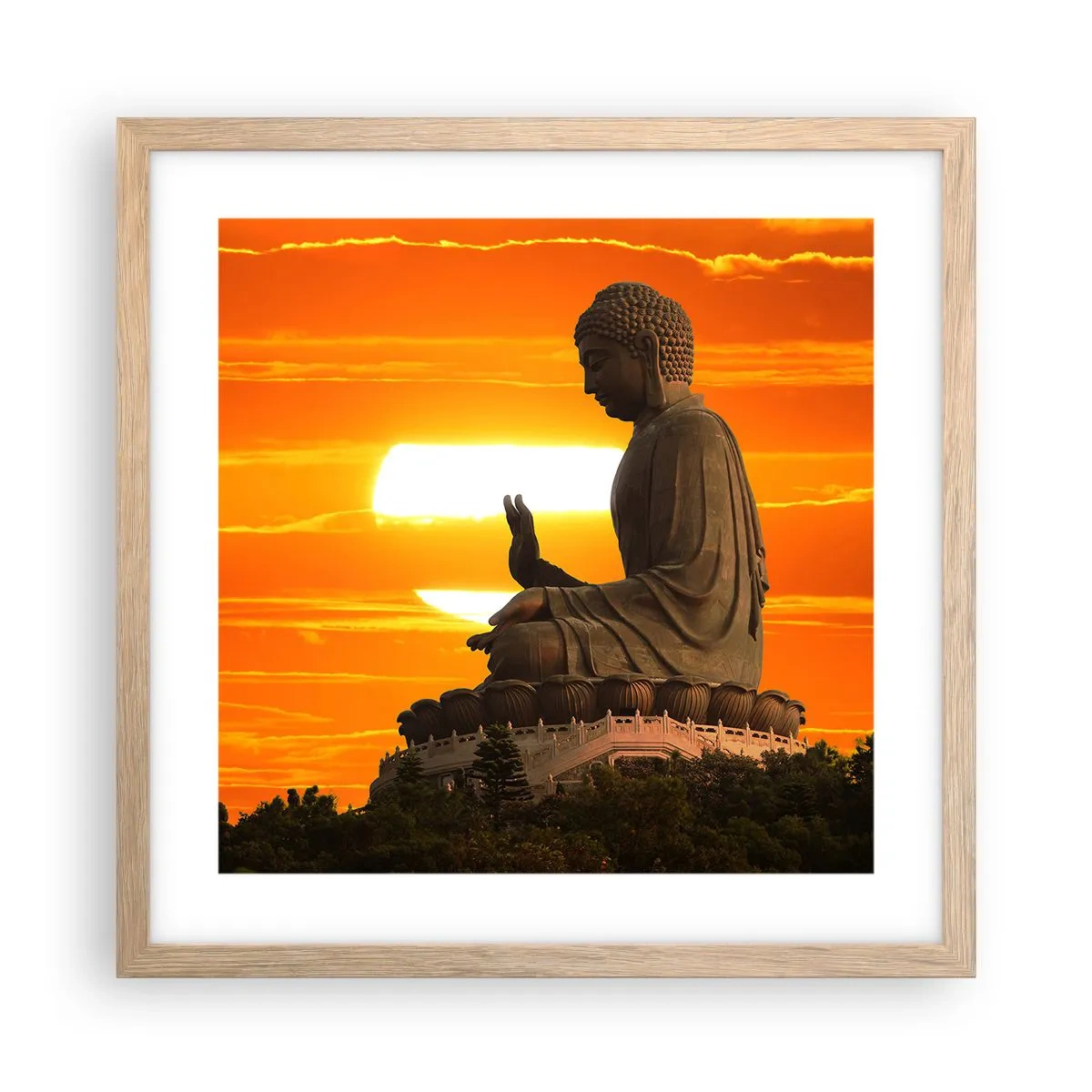 Poster în ramă de stejar deschis - Fără frică de lume - 40x40 cm