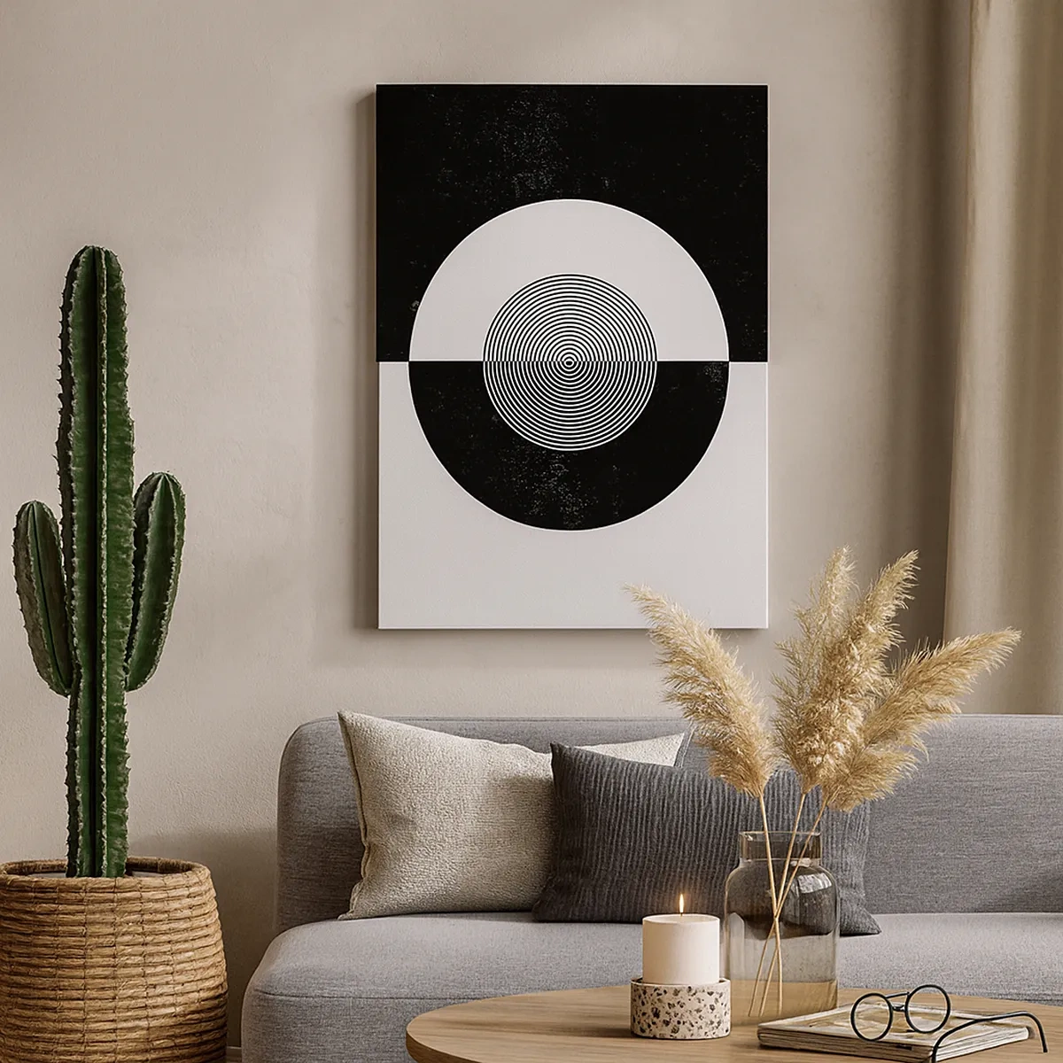 Tablou pe pânză - Armonie în alb și negru - 50x70 cm