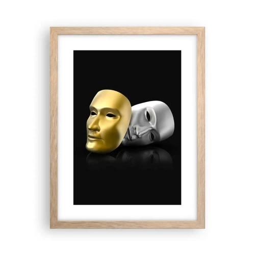 Poster în ramă de stejar deschis - Viața este teatru - 30x40 cm