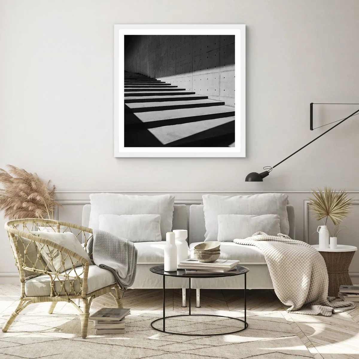 Poster în ramă albă - Frumusețea brută a modernismului - 40x40 cm