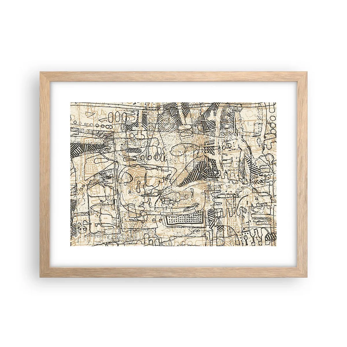 Poster în ramă de stejar deschis - Așteaptă să fie descifrat - 40x30 cm