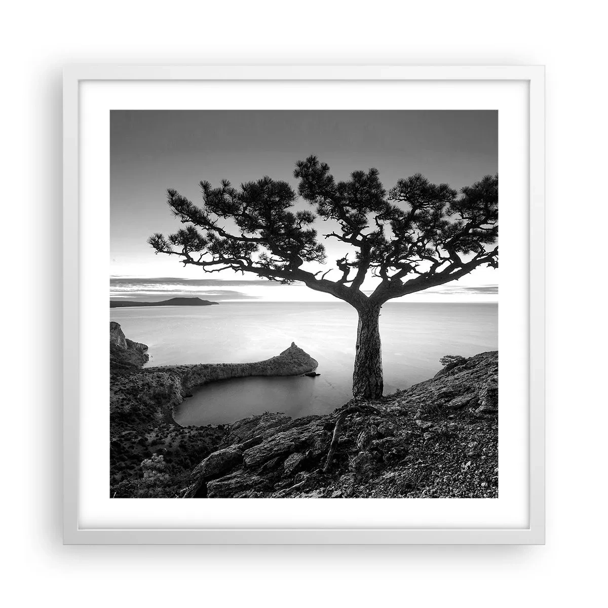 Poster în ramă albă - Liniște până la orizont - 50x50 cm