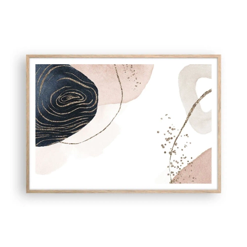 Poster în ramă de stejar deschis - Totul curge - 100x70 cm