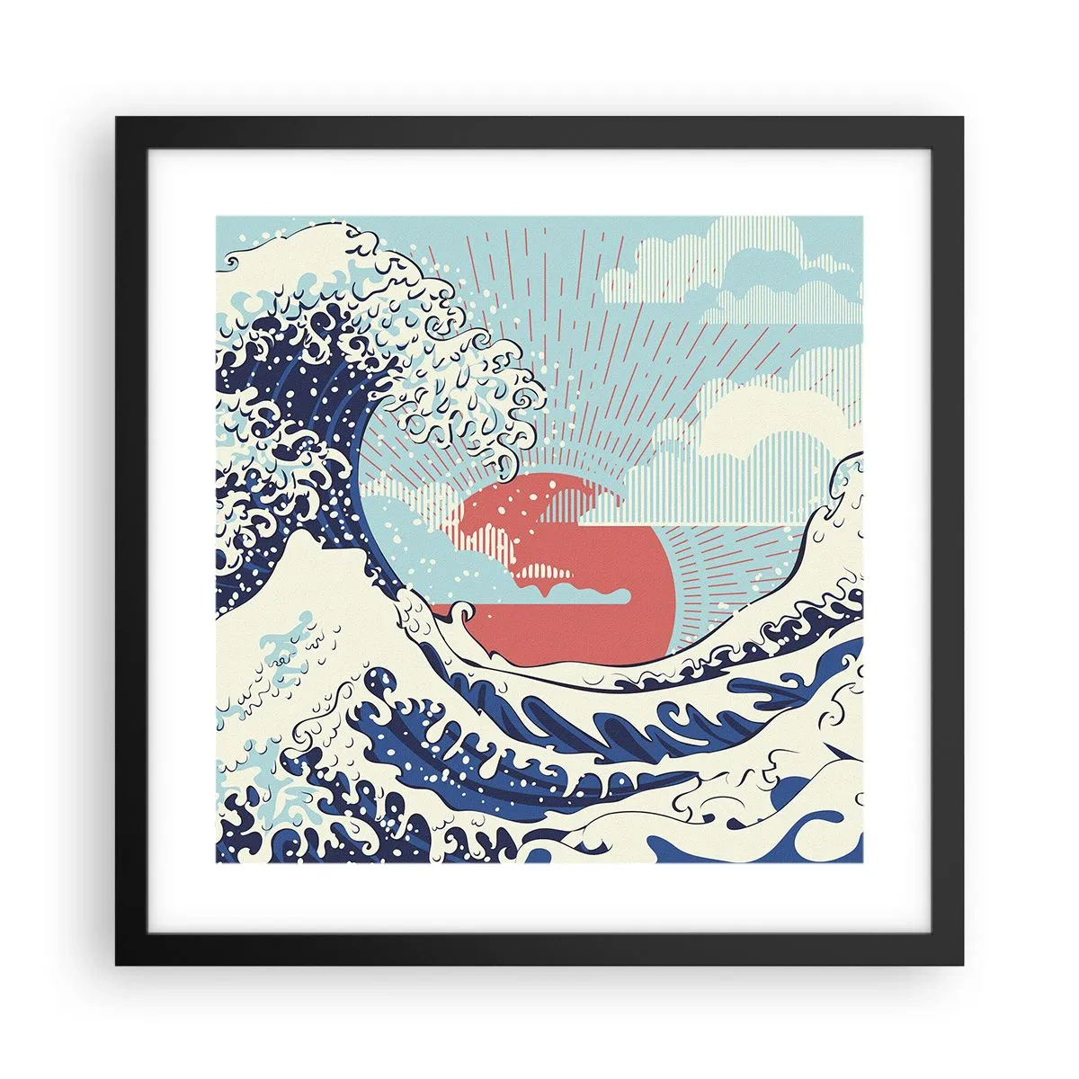 Poster în ramă neagră - Din inspirații japoneze - 40x40 cm