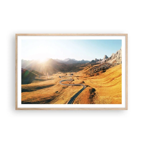 Poster în ramă de stejar deschis - Într-o vale de aur - 91x61 cm