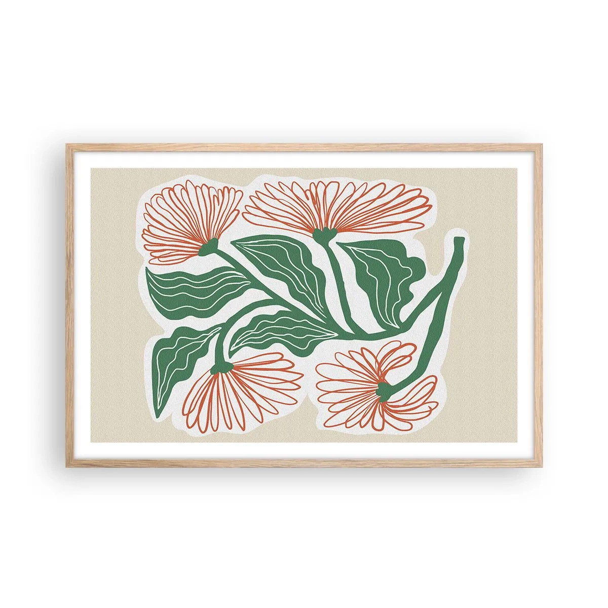 Poster în ramă de stejar deschis - Folclor modern - 91x61 cm