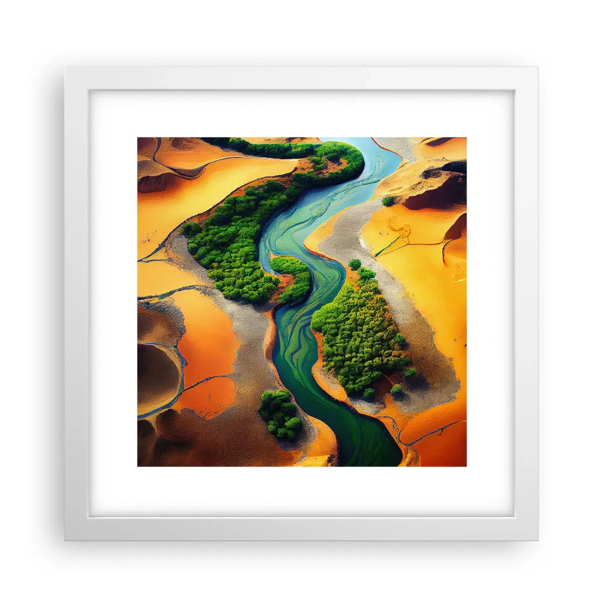 Poster în ramă albă - Râul care dă viață - 30x30 cm