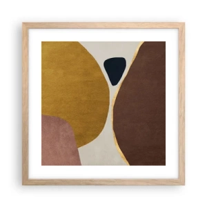 Poster în ramă de stejar deschis - Abstracție - un loc în spațiu - 40x40 cm