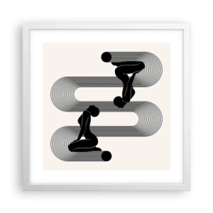 Poster în ramă albă - Simetrie senzuală - 40x40 cm