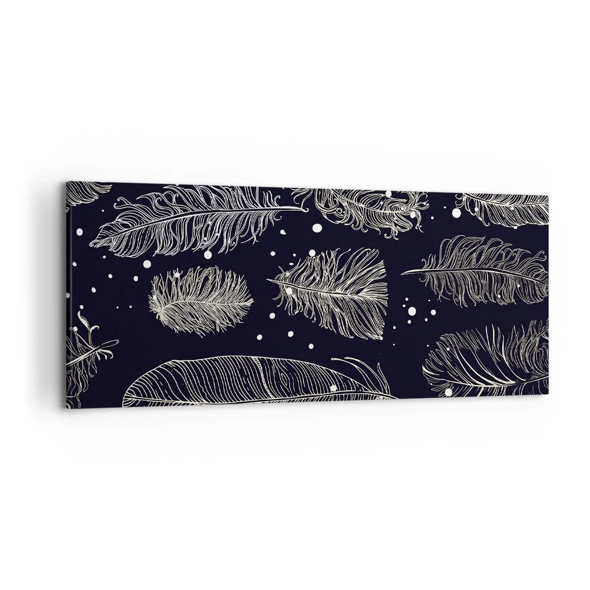 Tablou pe pânză - Dantelă cu pene - 120x50 cm