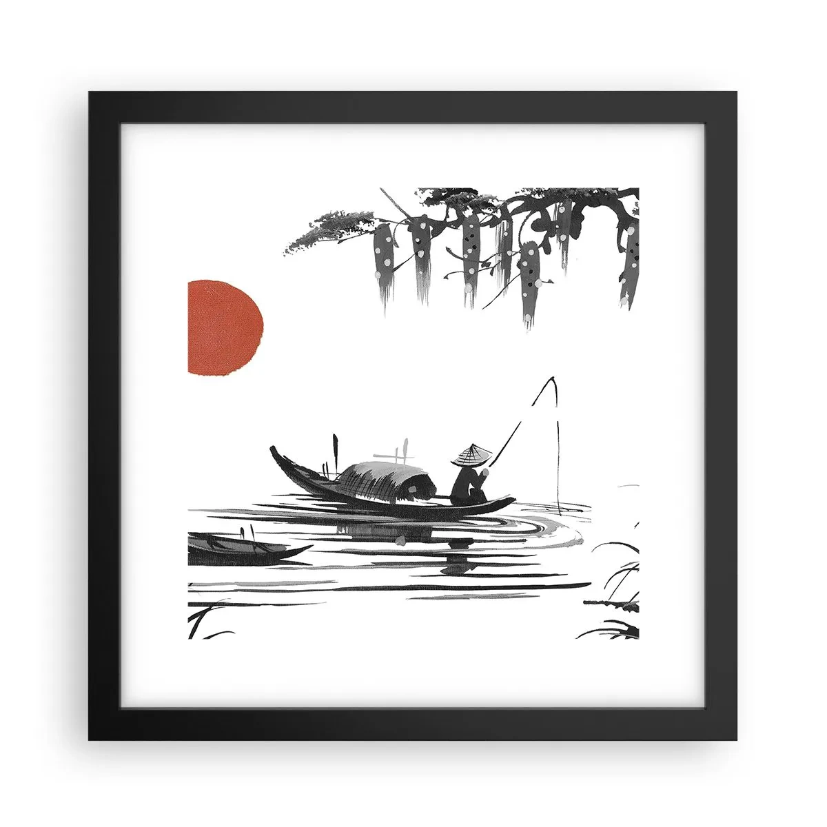 Poster în ramă neagră - O după-amiază asiatică - 30x30 cm