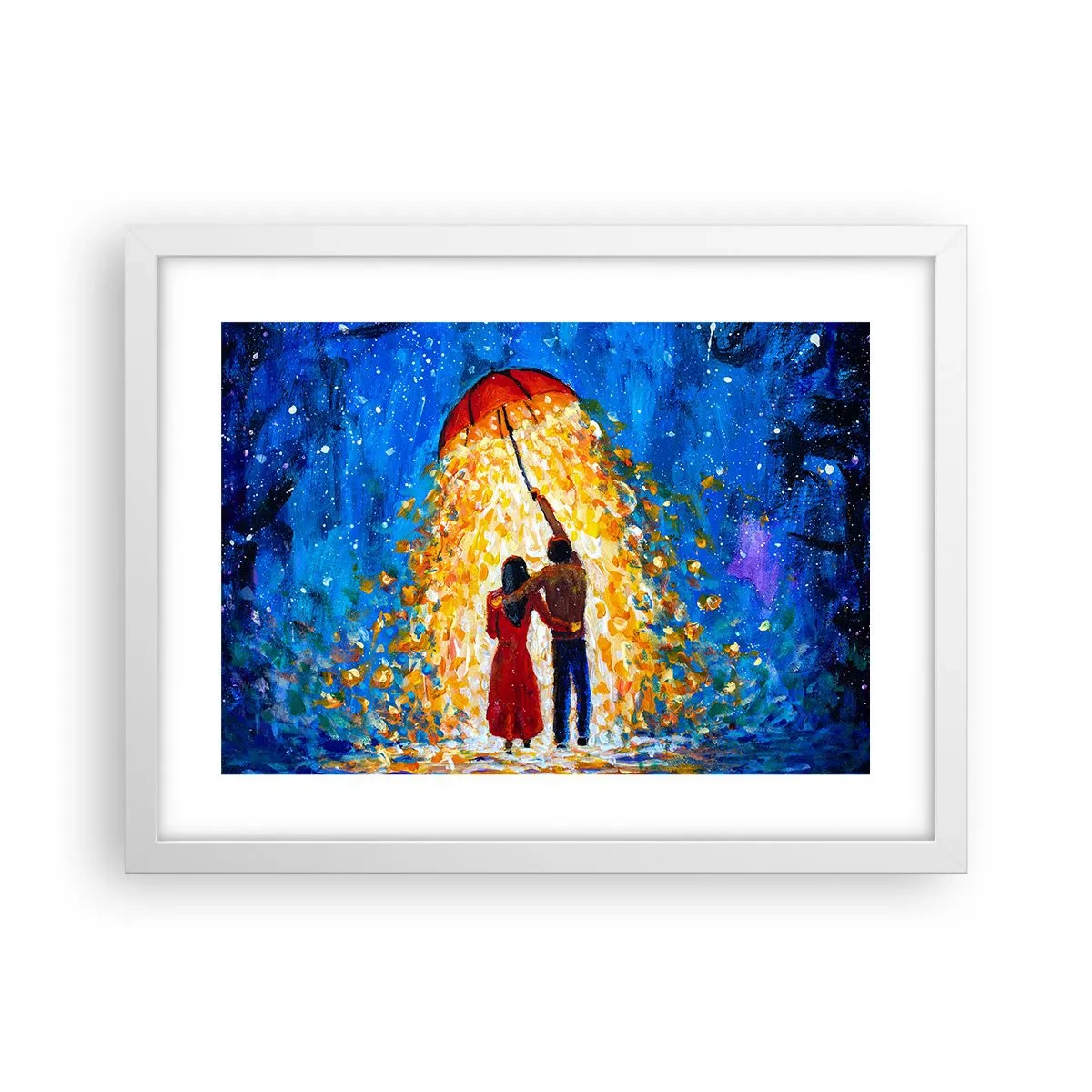 Poster în ramă albă - Magia unei seri ploioase? - 40x30 cm
