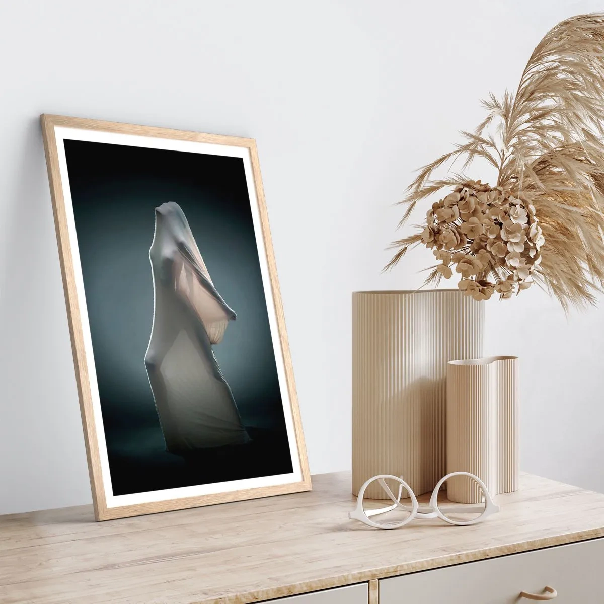 Poster în ramă de stejar deschis - Dorințe ascunse - 50x70 cm