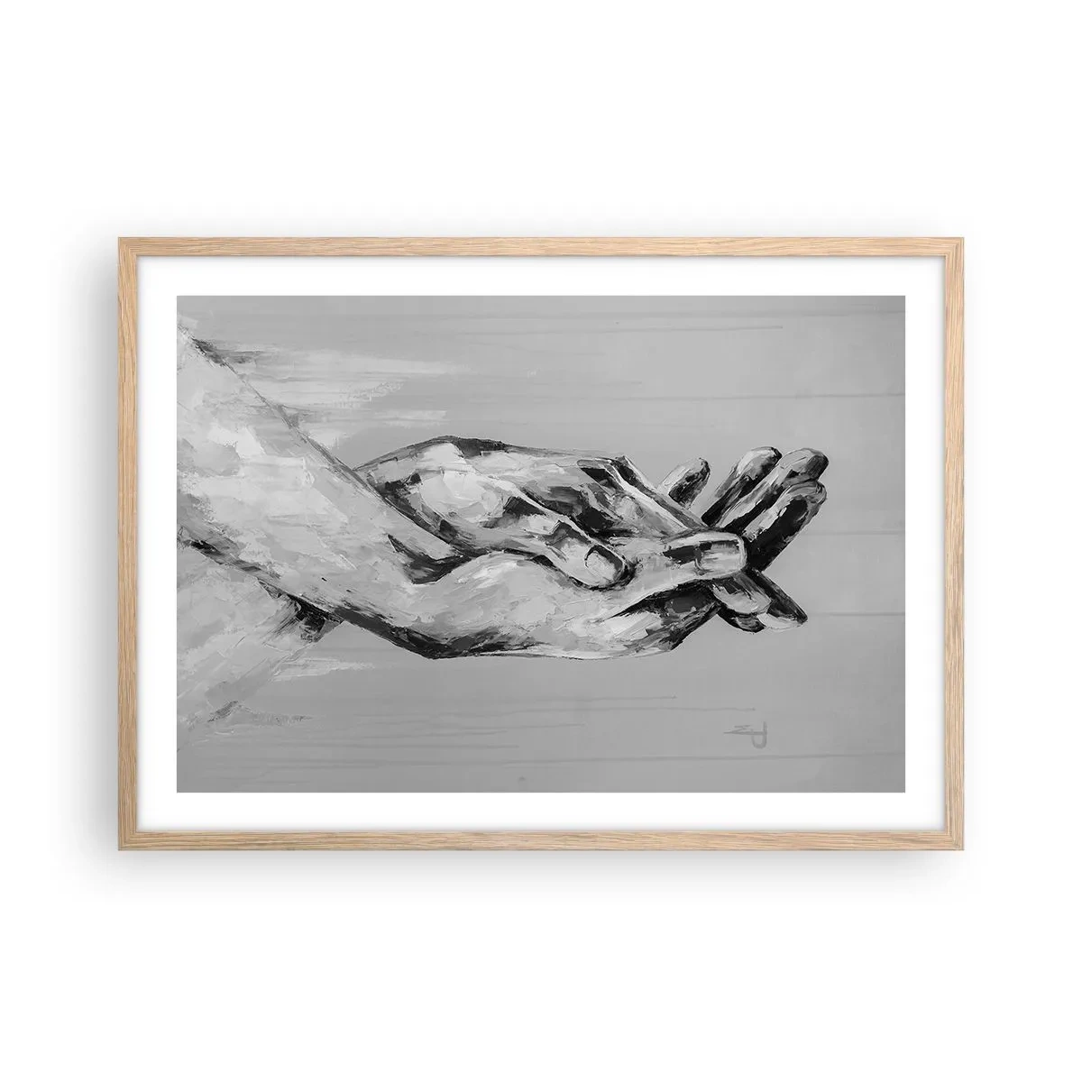 Poster în ramă de stejar deschis - Începutul... - 70x50 cm