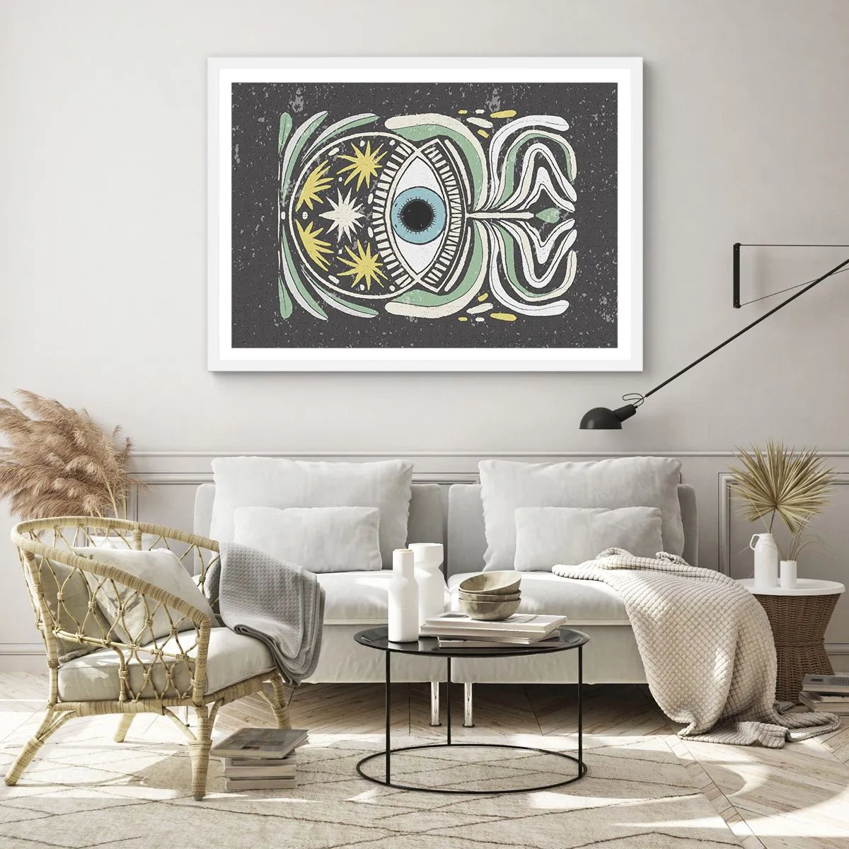 Poster în ramă albă - Ritualuri tribale - 70x50 cm