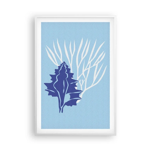 Poster în ramă albă - Forme cu frunze - 61x91 cm