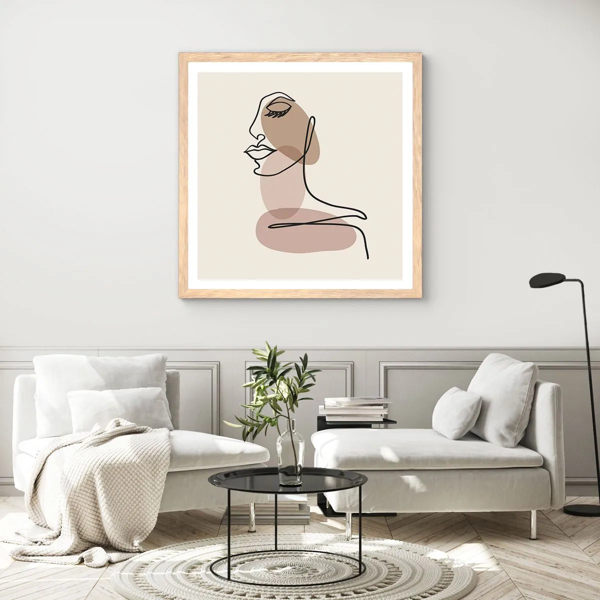 Poster în ramă de stejar deschis - Ascultându-se pe sine - 40x40 cm
