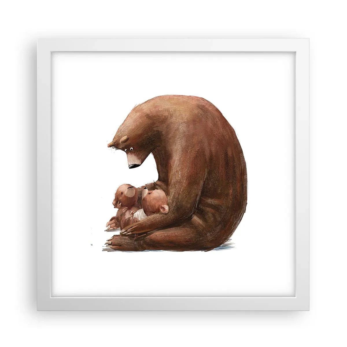 Poster în ramă albă - Vise plăcute, copii - 30x30 cm