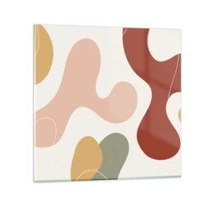 Tablou pe sticlă - Pete colorate? - 30x30 cm