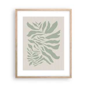 Poster în ramă de stejar deschis - Ramura de smarald - 40x50 cm