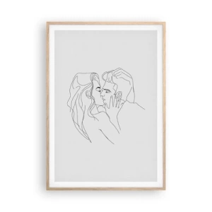 Poster în ramă de stejar deschis - Cu aceeași linie - 70x100 cm