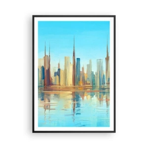 Poster în ramă neagră - Metropola însorită - 70x100 cm