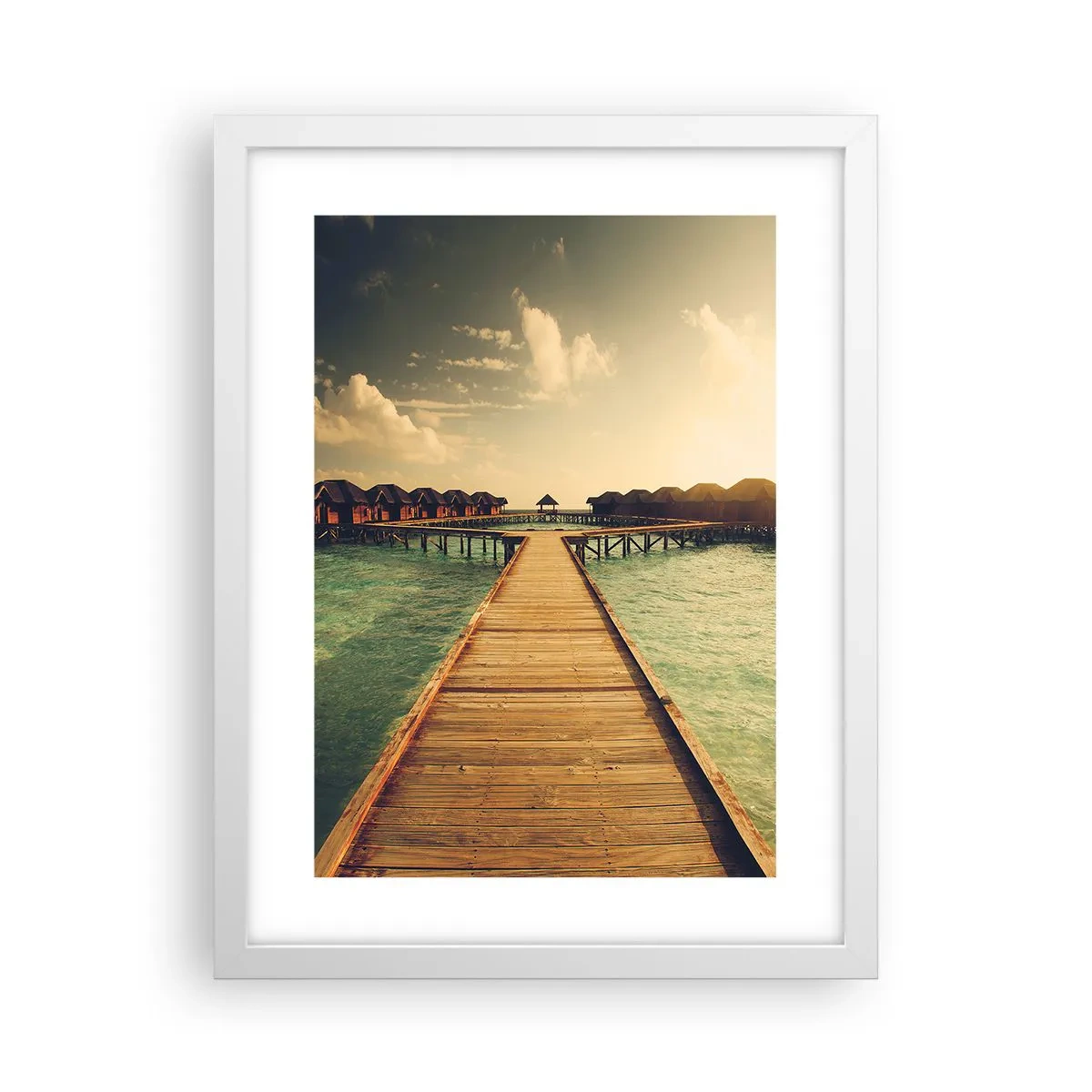 Poster în ramă albă - O invitație caldă - 30x40 cm