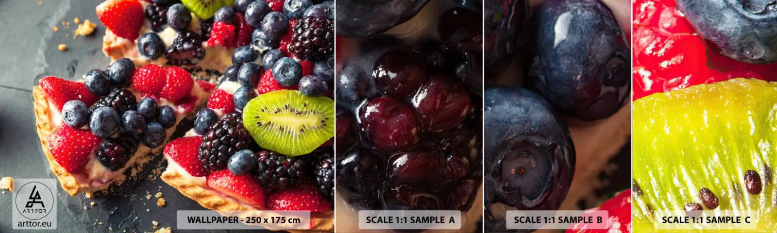 Mostră tapet autocolant Deluxe Sticker - Dolce vita! - Gastronomie, Tarta cu fructe, Tort - 100x30 cm