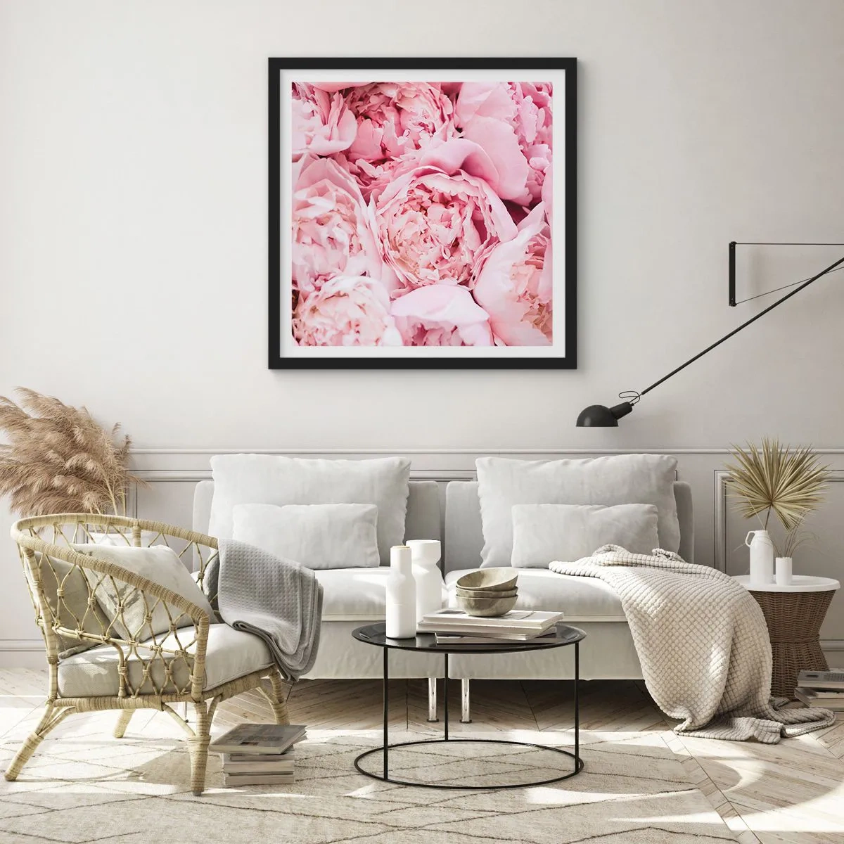 Poster în ramă neagră - Îmbrățișate și parfumate - 60x60 cm