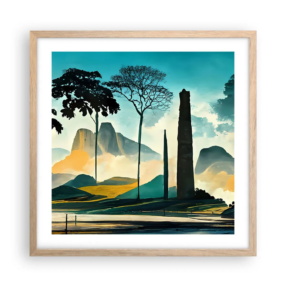 Poster în ramă de stejar deschis - Din ce în ce mai sus - 50x50 cm