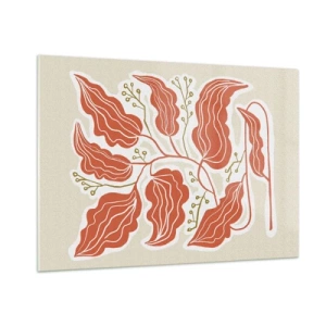 Tablou pe sticlă - Folk și coral - 100x70 cm