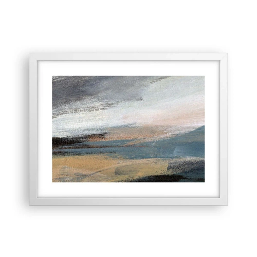 Poster în ramă albă - Abstracție: peisaj nordic - 40x30 cm