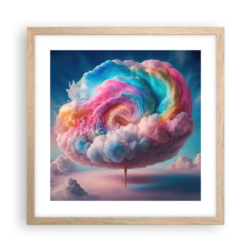 Poster în ramă de stejar deschis - Visul unui parc de distracții - 40x40 cm