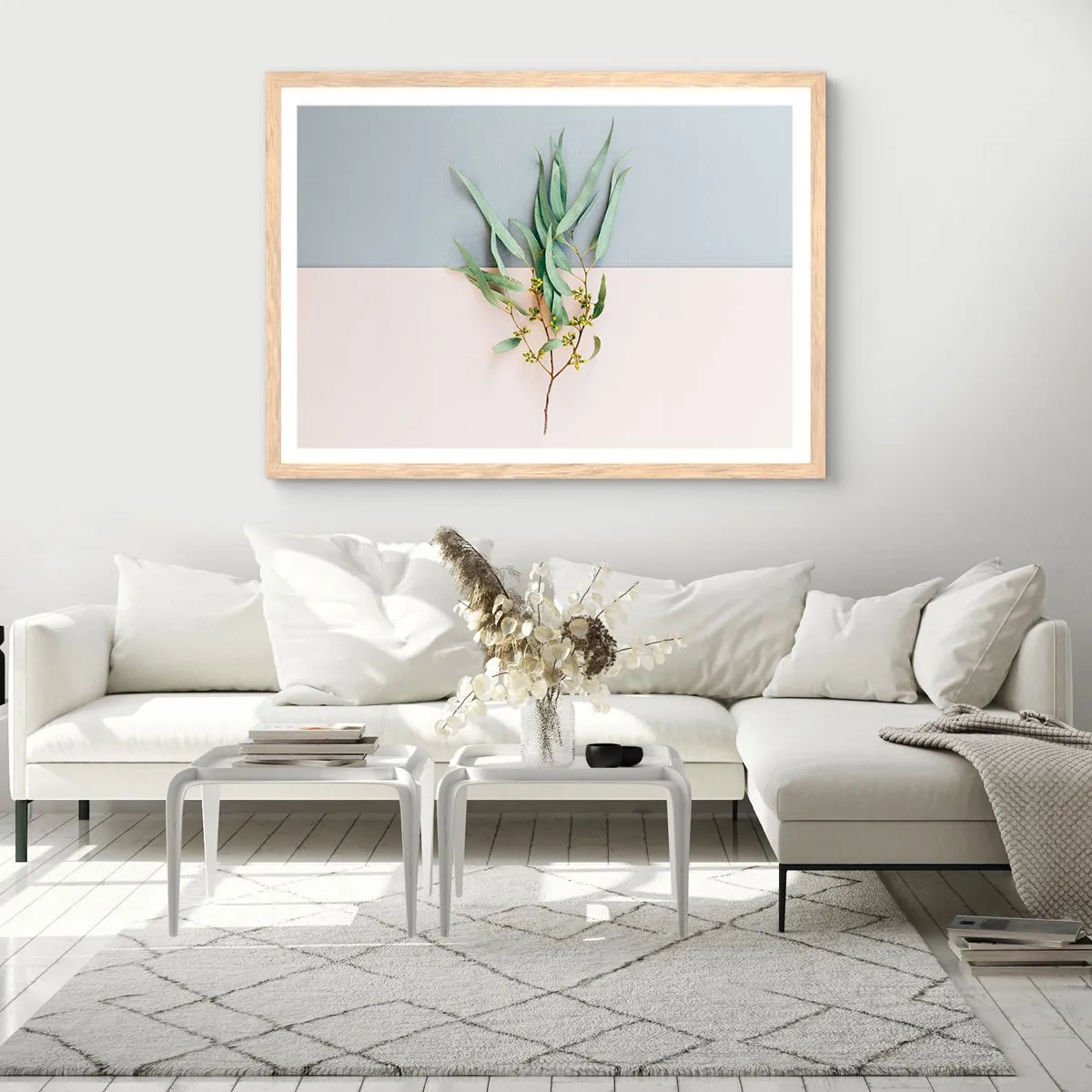 Poster în ramă de stejar deschis - Subtilitate pastelată - 70x50 cm