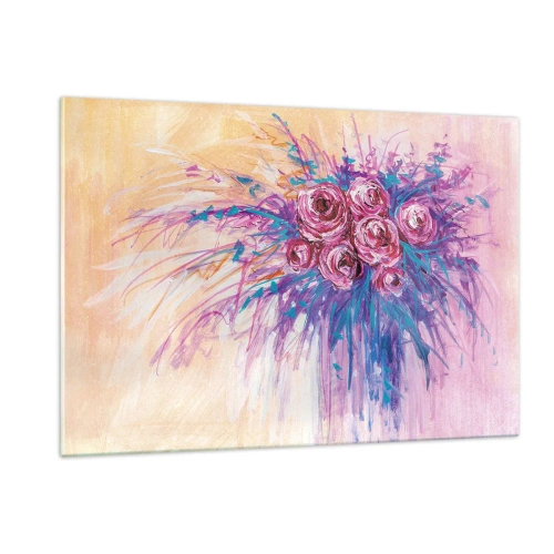 Tablou pe sticlă - Fântână de trandafiri - 120x80 cm