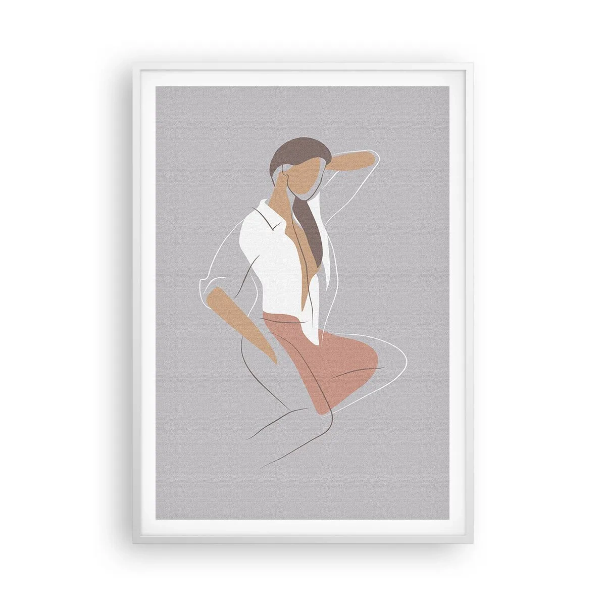Poster în ramă albă - Schiță de farmec - 70x100 cm