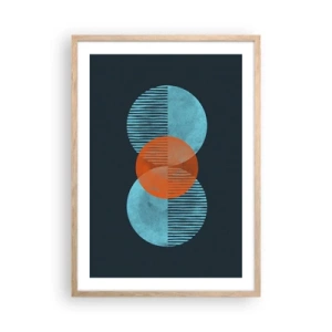 Poster în ramă de stejar deschis - Compoziție simetrică - 50x70 cm