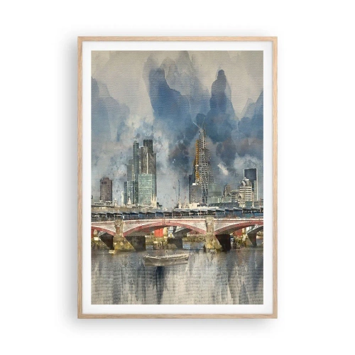 Poster în ramă de stejar deschis - Londra în toată splendoarea ei - 70x100 cm